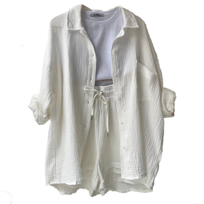 Rosavina® | Set Chic en Coton Gaufré Printemps-Été