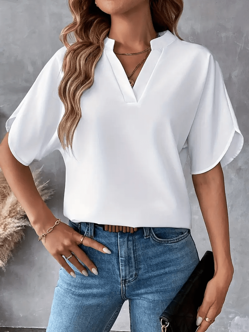 Élysane® | Haut Chiffon V Col Raffiné d’Été