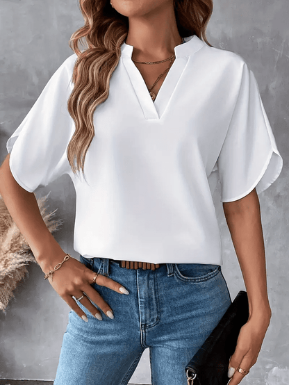 Élysane® | Haut Chiffon V Col Raffiné d’Été