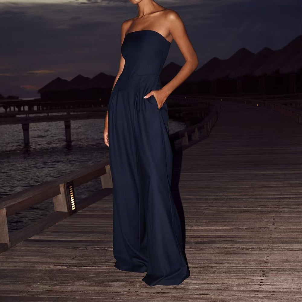 Celvarya® | Combinaison Bustier Évasée Élégance Nocturne