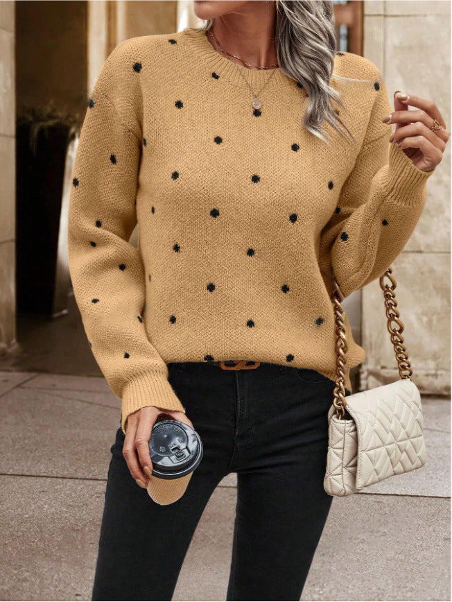 Celestia® | Pull Jacquard à Pois Élégant
