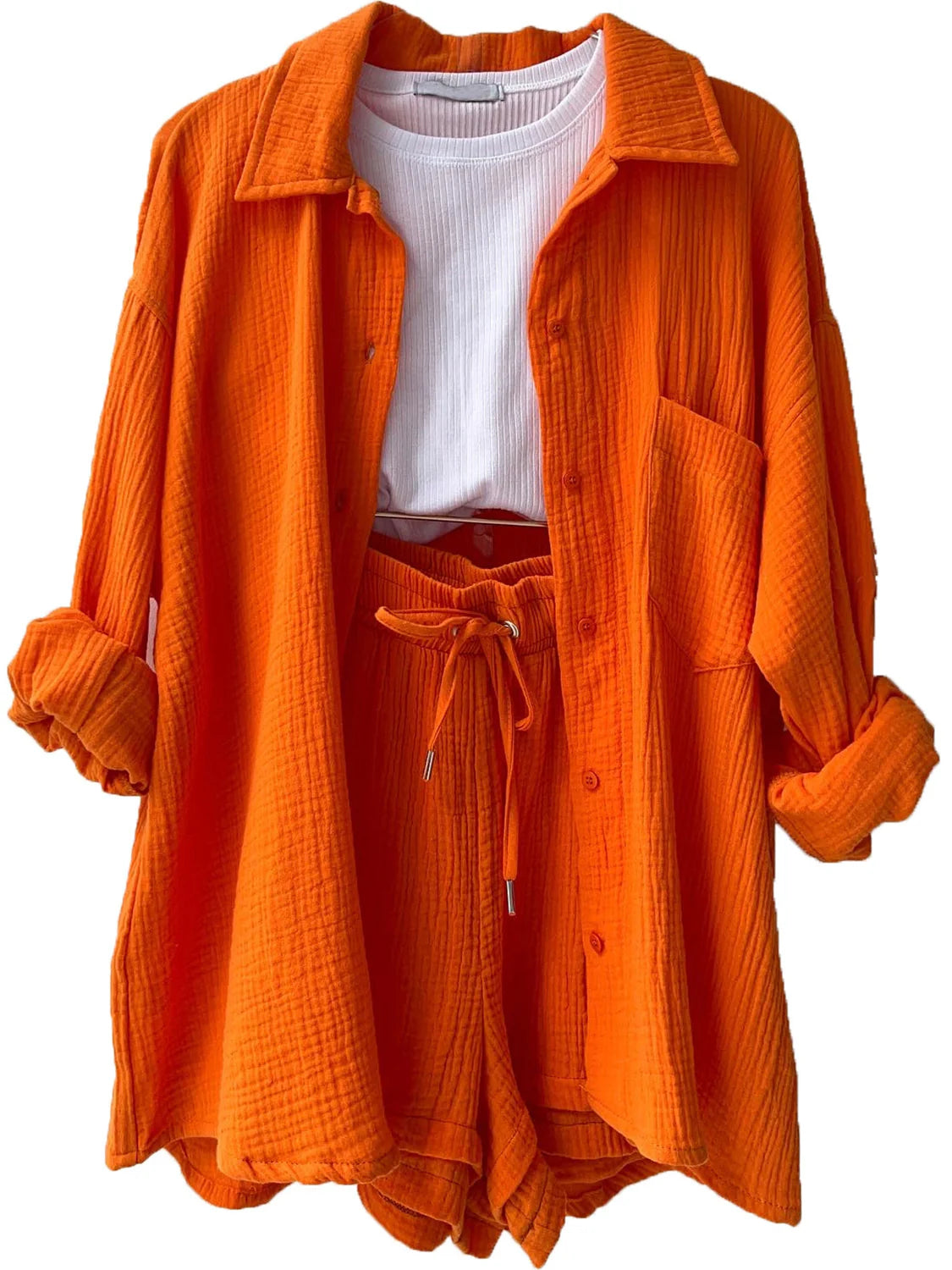 Rosavina® | Set Chic en Coton Gaufré Printemps-Été