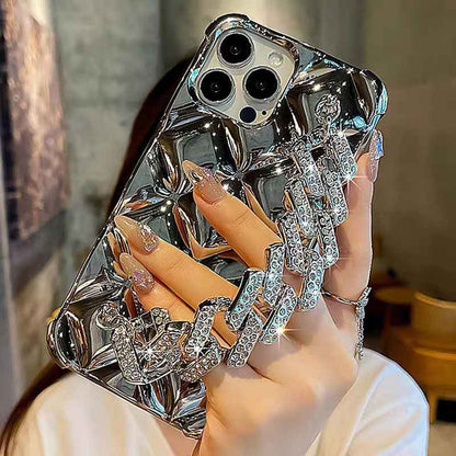 Coque de Téléphone Bracelet de Luxe en Diamants