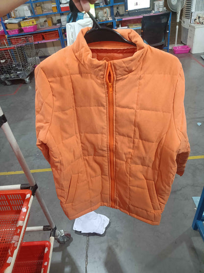 Winter Zip-up Stand Collar Coat With Pockets Fashion Solid Color Plaid Long Sleeved Jacket Women's Clothing