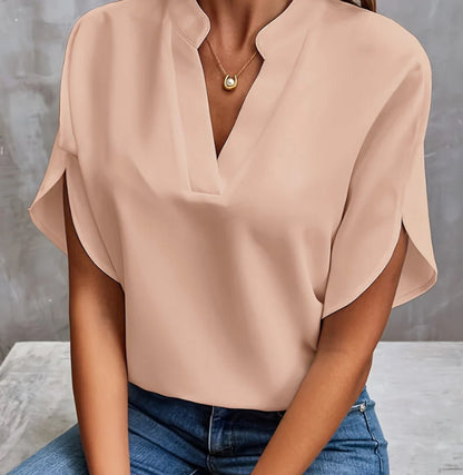 Élysane® | Haut Chiffon V Col Raffiné d’Été