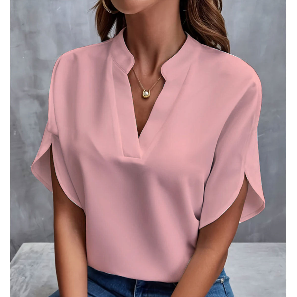Élysane® | Haut Chiffon V Col Raffiné d’Été