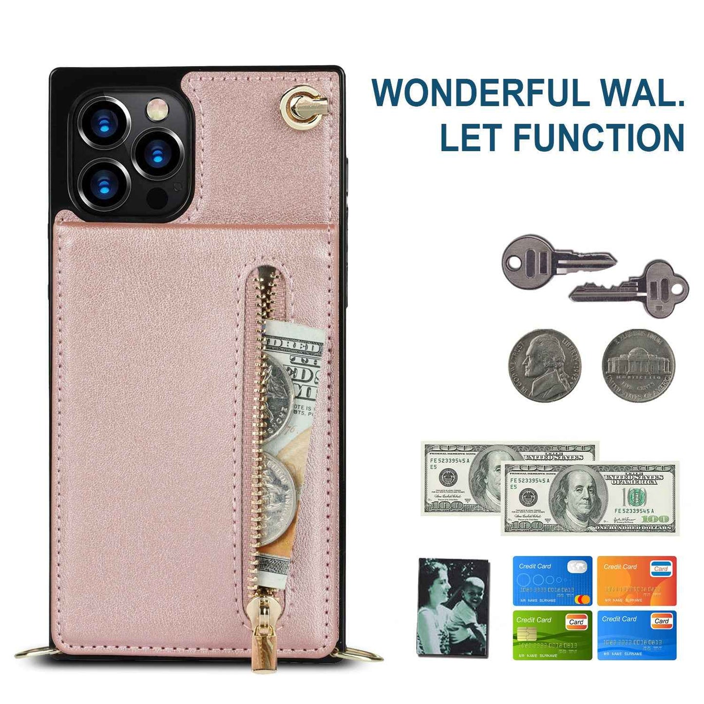 Coque de Téléphone à Fermeture Éclair – Bandoulière Chic