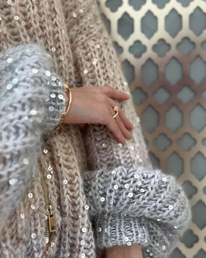 Nova® | Pull Zippé Tricoté à Sequins